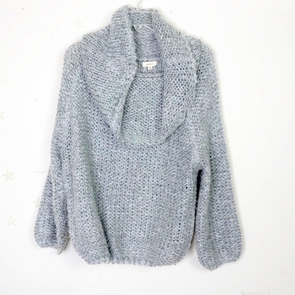 𝅺Debut gray loose knit Cowl  neck sweater - Picture 1 of 7